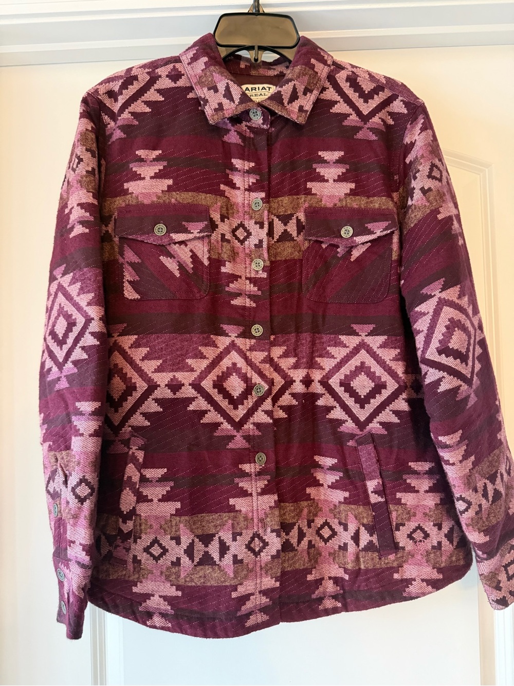 Ariat R.E.A.L Shacket Womens XL Marion Aztec South Western Print Quilted